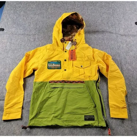 LL Bean x Todd Snyder Anorak 1/2 Zip Pullover Jacket size XS Yellow Green NWT
